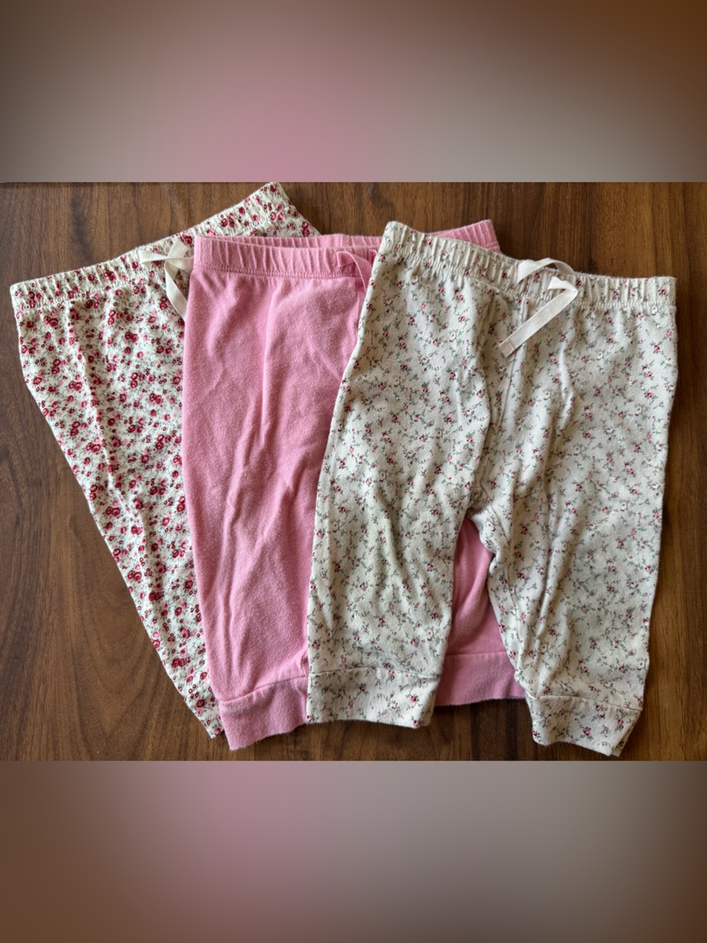GAP Baby Girls Pink and Cream Floral Joggers Set 6-12M